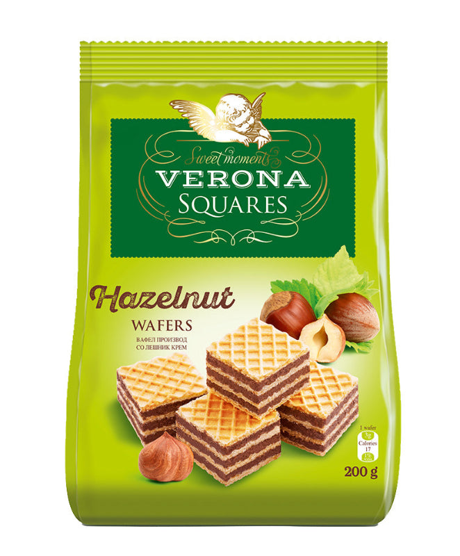 Verona Squares Hazelnut Wafers